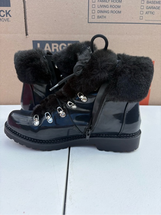 Kelly & Katie Shoes - KELLY & Katie Black faux fur Patent Leather winter boots size 10